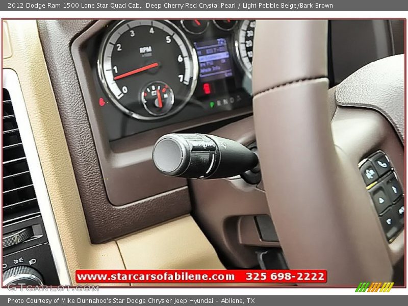 Deep Cherry Red Crystal Pearl / Light Pebble Beige/Bark Brown 2012 Dodge Ram 1500 Lone Star Quad Cab