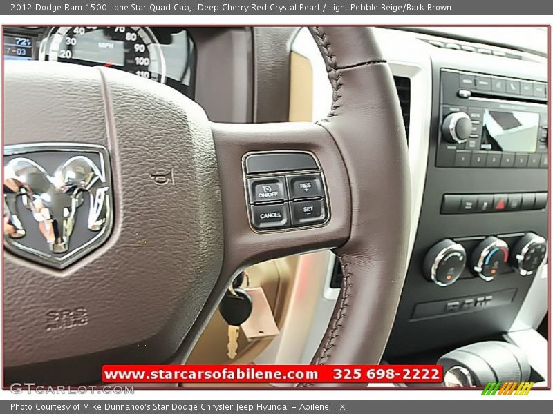 Deep Cherry Red Crystal Pearl / Light Pebble Beige/Bark Brown 2012 Dodge Ram 1500 Lone Star Quad Cab