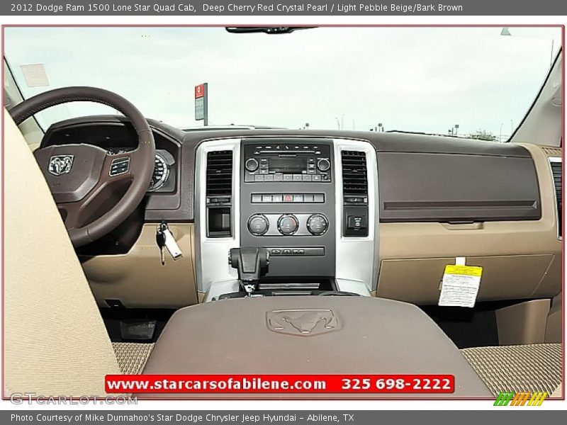 Deep Cherry Red Crystal Pearl / Light Pebble Beige/Bark Brown 2012 Dodge Ram 1500 Lone Star Quad Cab