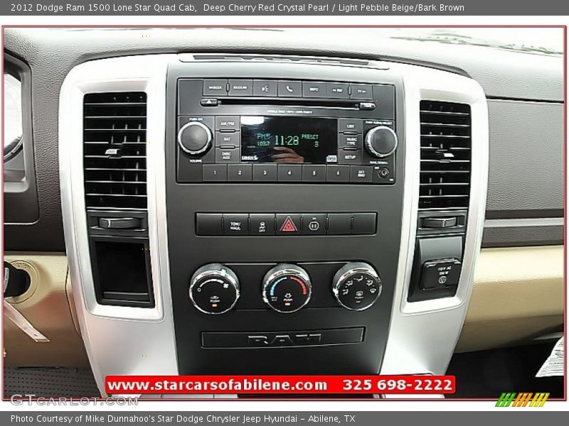 Deep Cherry Red Crystal Pearl / Light Pebble Beige/Bark Brown 2012 Dodge Ram 1500 Lone Star Quad Cab