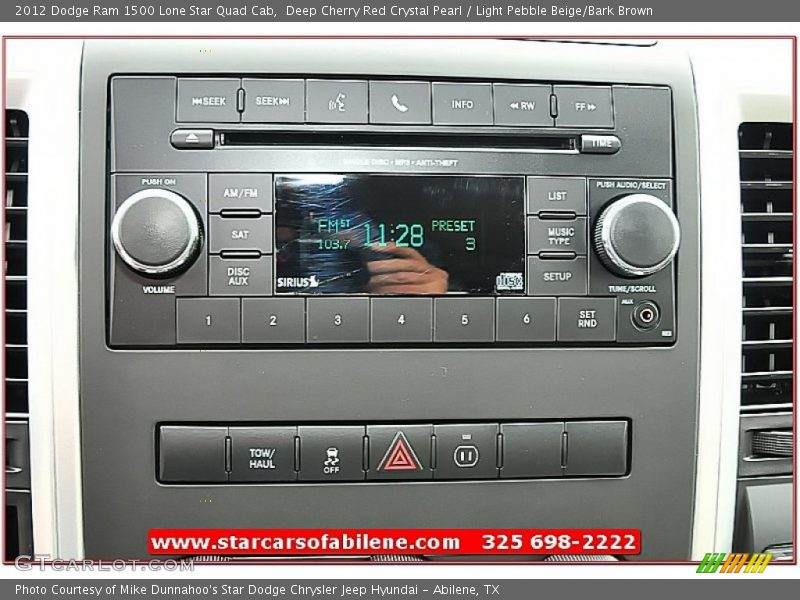 Deep Cherry Red Crystal Pearl / Light Pebble Beige/Bark Brown 2012 Dodge Ram 1500 Lone Star Quad Cab