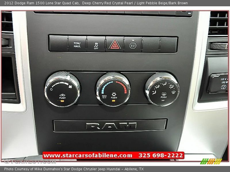 Deep Cherry Red Crystal Pearl / Light Pebble Beige/Bark Brown 2012 Dodge Ram 1500 Lone Star Quad Cab