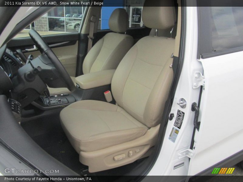 Snow White Pearl / Beige 2011 Kia Sorento EX V6 AWD
