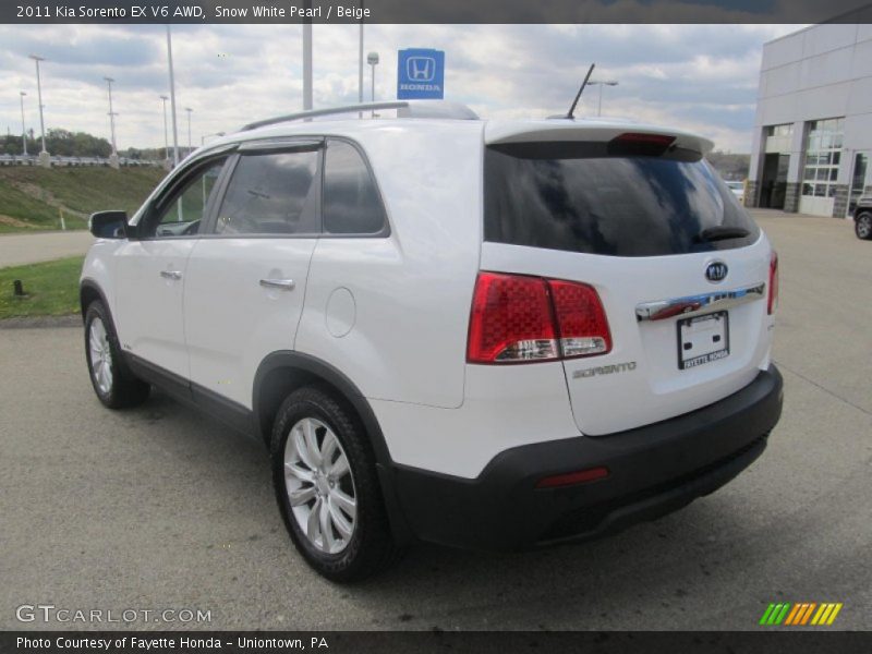 Snow White Pearl / Beige 2011 Kia Sorento EX V6 AWD