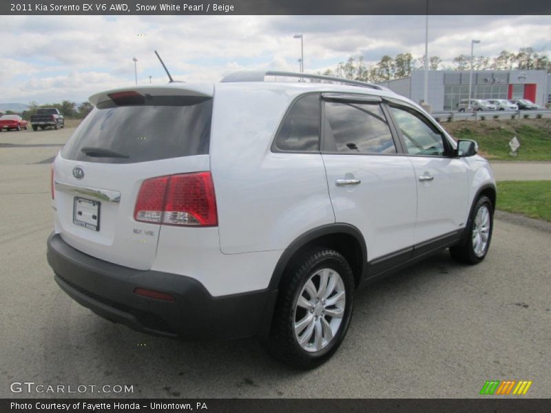 Snow White Pearl / Beige 2011 Kia Sorento EX V6 AWD