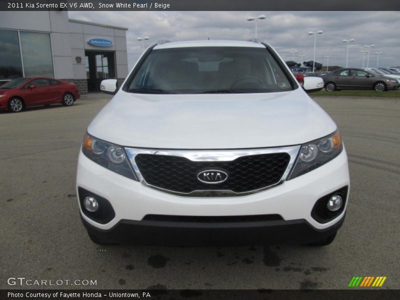 Snow White Pearl / Beige 2011 Kia Sorento EX V6 AWD