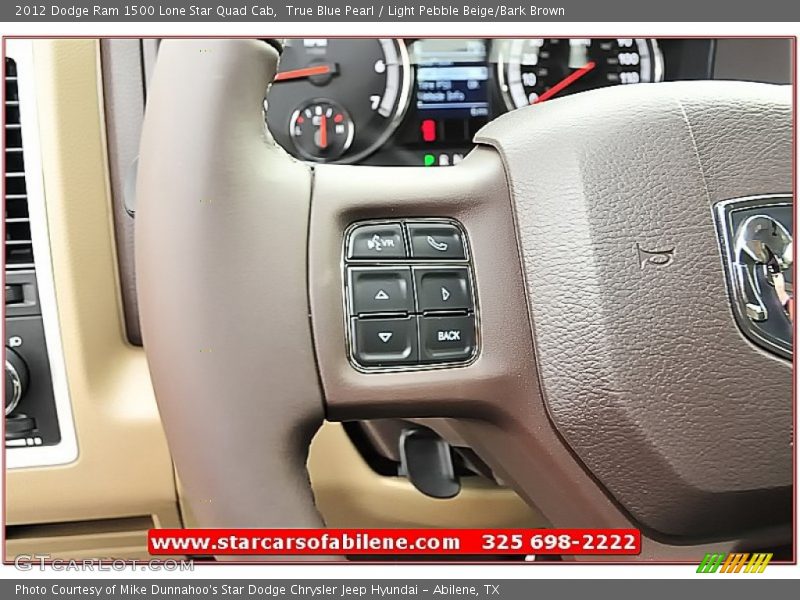 True Blue Pearl / Light Pebble Beige/Bark Brown 2012 Dodge Ram 1500 Lone Star Quad Cab