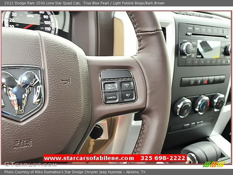 True Blue Pearl / Light Pebble Beige/Bark Brown 2012 Dodge Ram 1500 Lone Star Quad Cab