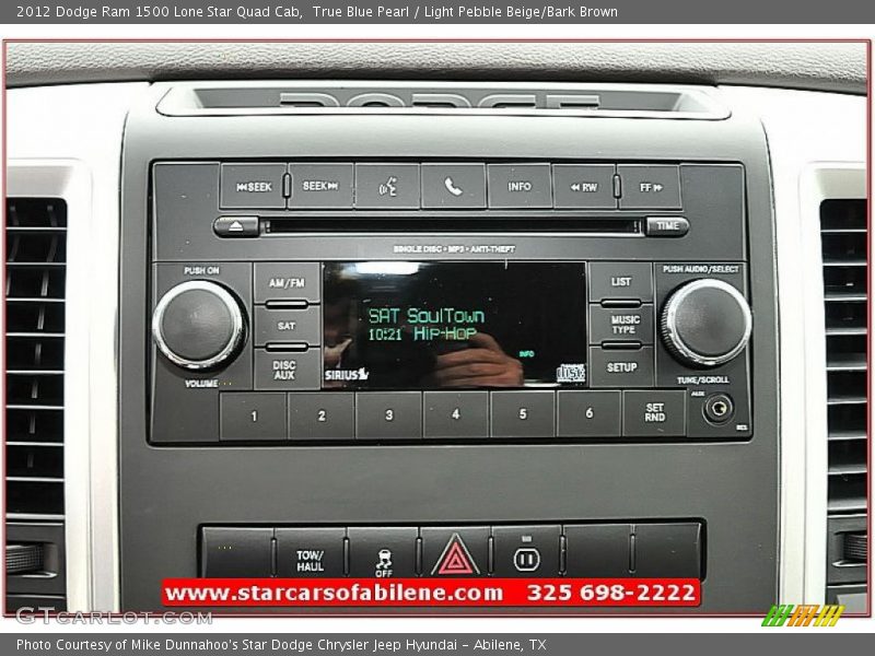 True Blue Pearl / Light Pebble Beige/Bark Brown 2012 Dodge Ram 1500 Lone Star Quad Cab