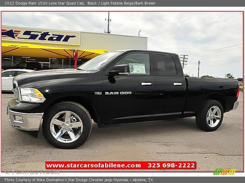 Black / Light Pebble Beige/Bark Brown 2012 Dodge Ram 1500 Lone Star Quad Cab