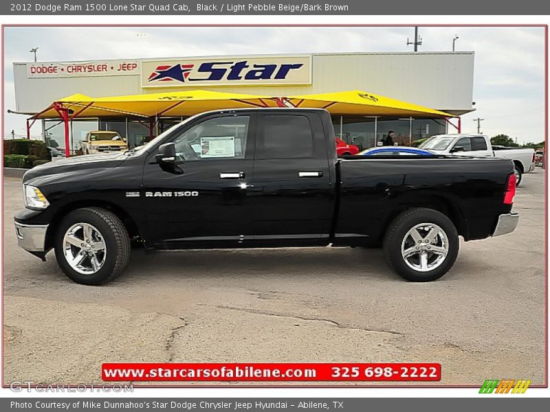 Black / Light Pebble Beige/Bark Brown 2012 Dodge Ram 1500 Lone Star Quad Cab
