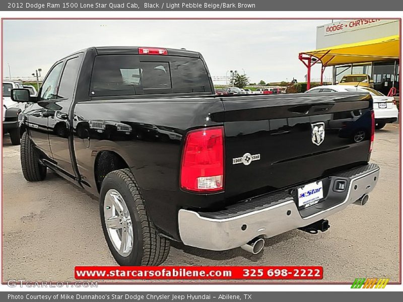 Black / Light Pebble Beige/Bark Brown 2012 Dodge Ram 1500 Lone Star Quad Cab