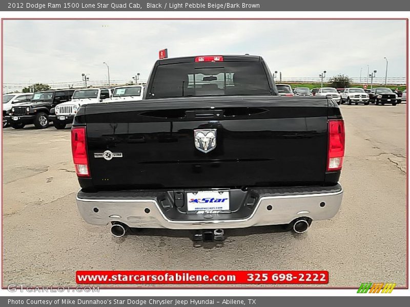 Black / Light Pebble Beige/Bark Brown 2012 Dodge Ram 1500 Lone Star Quad Cab
