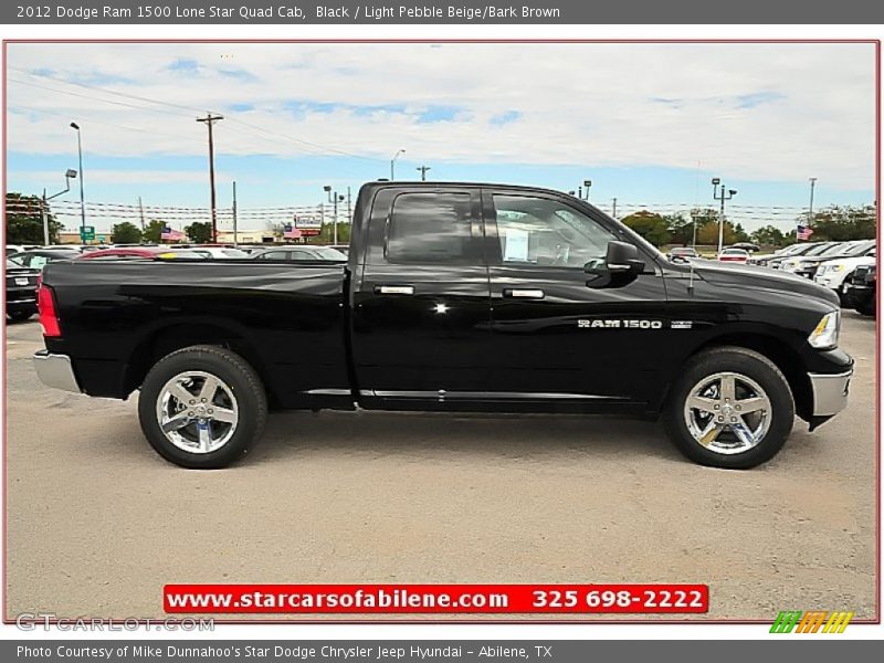 Black / Light Pebble Beige/Bark Brown 2012 Dodge Ram 1500 Lone Star Quad Cab
