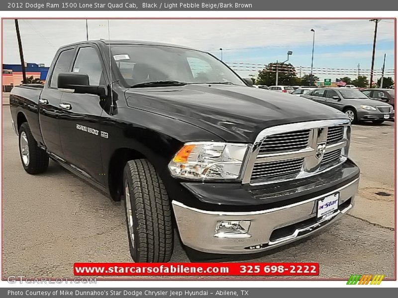 Black / Light Pebble Beige/Bark Brown 2012 Dodge Ram 1500 Lone Star Quad Cab