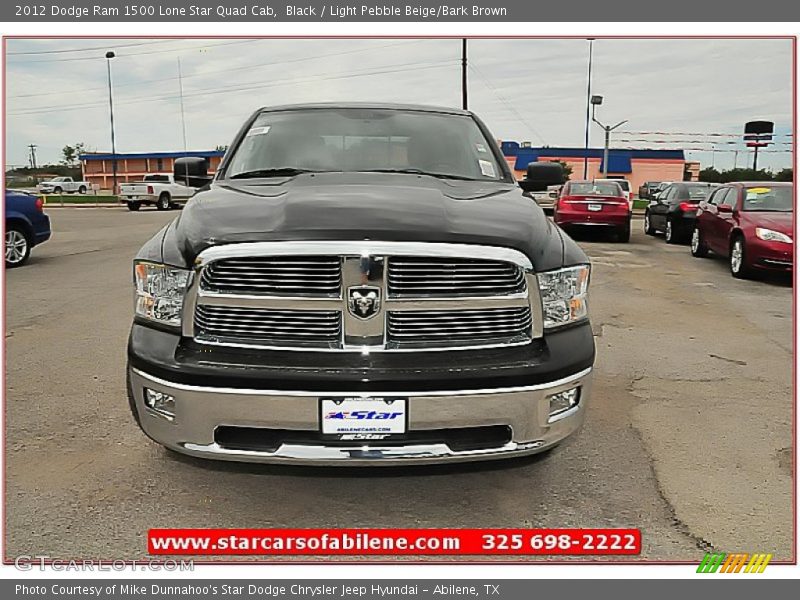 Black / Light Pebble Beige/Bark Brown 2012 Dodge Ram 1500 Lone Star Quad Cab
