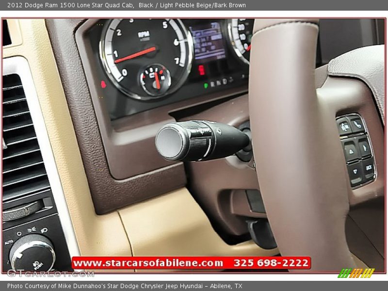 Black / Light Pebble Beige/Bark Brown 2012 Dodge Ram 1500 Lone Star Quad Cab