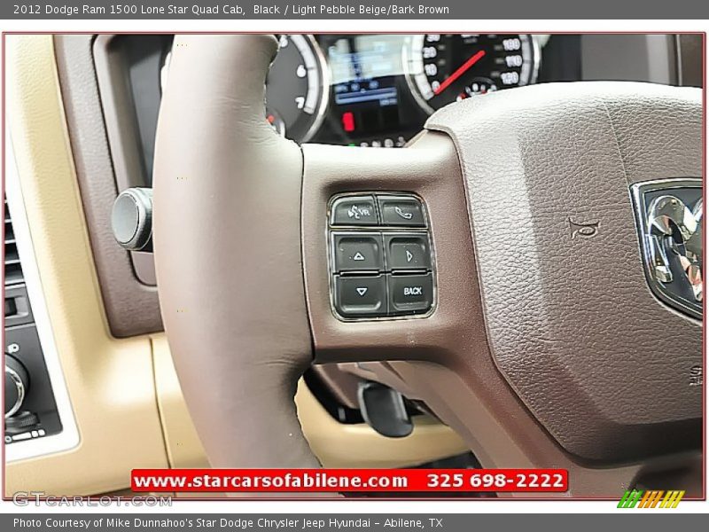 Black / Light Pebble Beige/Bark Brown 2012 Dodge Ram 1500 Lone Star Quad Cab