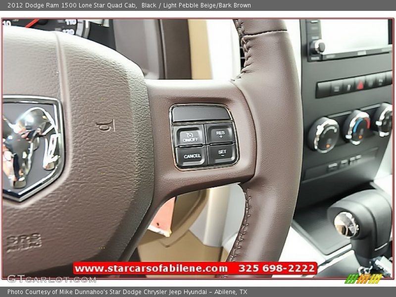 Black / Light Pebble Beige/Bark Brown 2012 Dodge Ram 1500 Lone Star Quad Cab