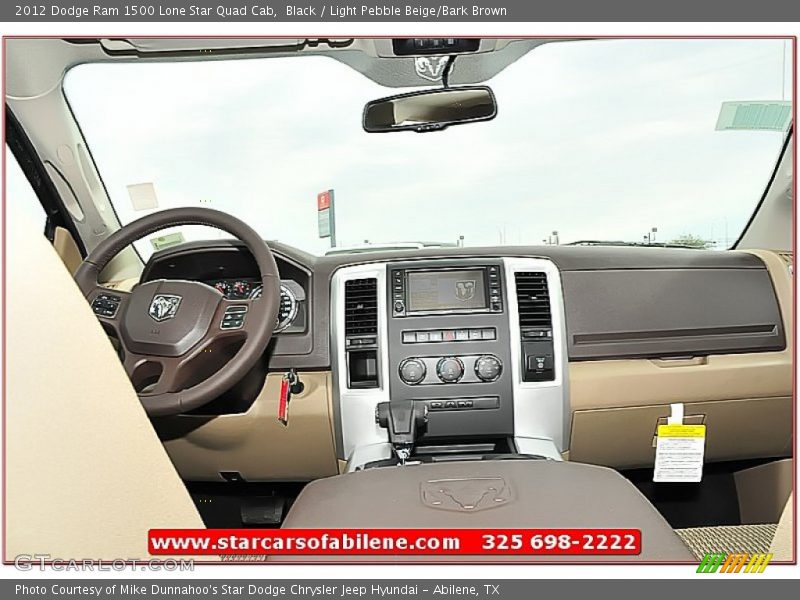 Black / Light Pebble Beige/Bark Brown 2012 Dodge Ram 1500 Lone Star Quad Cab