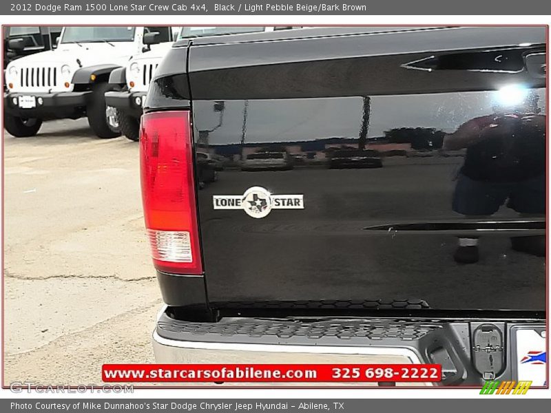 Black / Light Pebble Beige/Bark Brown 2012 Dodge Ram 1500 Lone Star Crew Cab 4x4