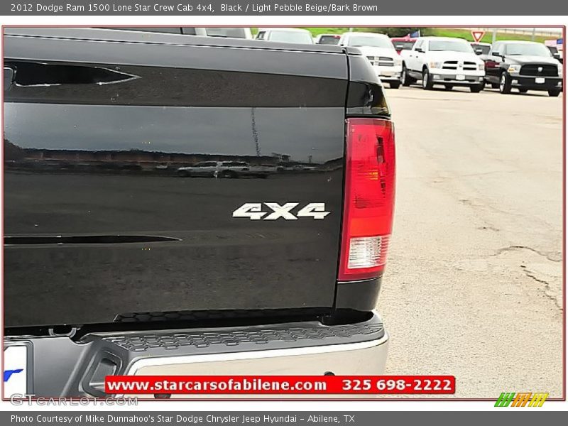 Black / Light Pebble Beige/Bark Brown 2012 Dodge Ram 1500 Lone Star Crew Cab 4x4