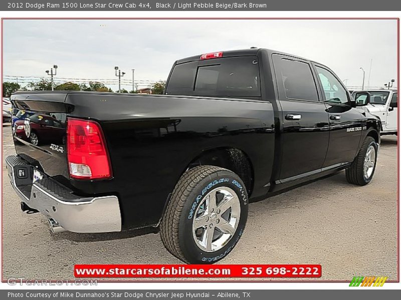 Black / Light Pebble Beige/Bark Brown 2012 Dodge Ram 1500 Lone Star Crew Cab 4x4