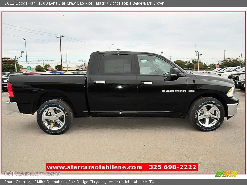 Black / Light Pebble Beige/Bark Brown 2012 Dodge Ram 1500 Lone Star Crew Cab 4x4