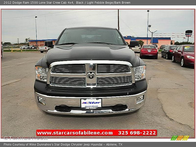 Black / Light Pebble Beige/Bark Brown 2012 Dodge Ram 1500 Lone Star Crew Cab 4x4