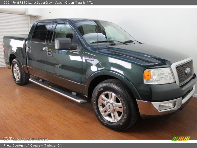 Aspen Green Metallic / Tan 2004 Ford F150 Lariat SuperCrew