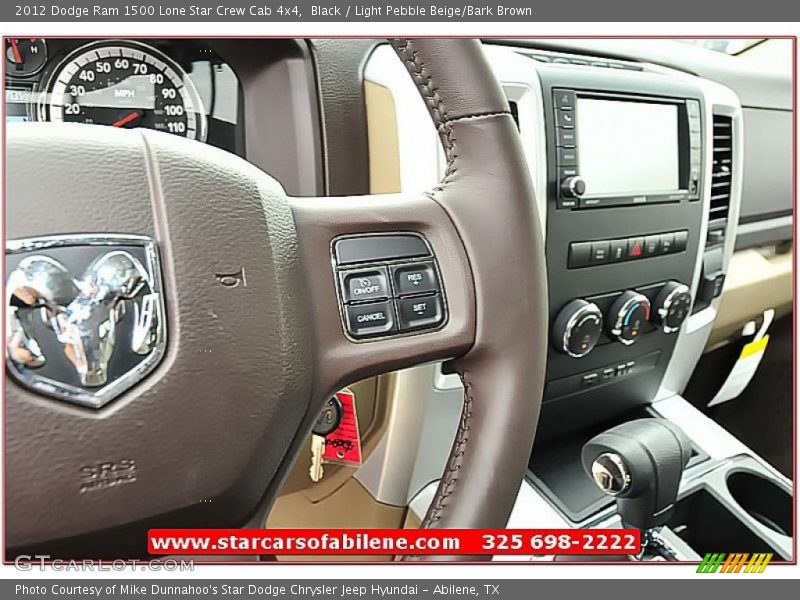 Black / Light Pebble Beige/Bark Brown 2012 Dodge Ram 1500 Lone Star Crew Cab 4x4