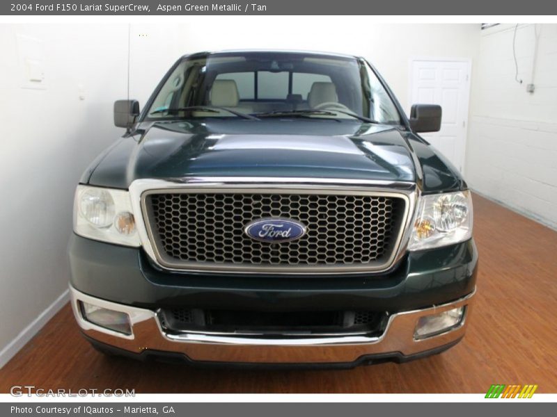 Aspen Green Metallic / Tan 2004 Ford F150 Lariat SuperCrew