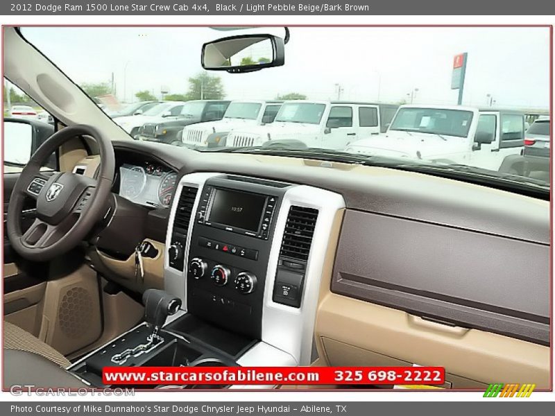 Black / Light Pebble Beige/Bark Brown 2012 Dodge Ram 1500 Lone Star Crew Cab 4x4