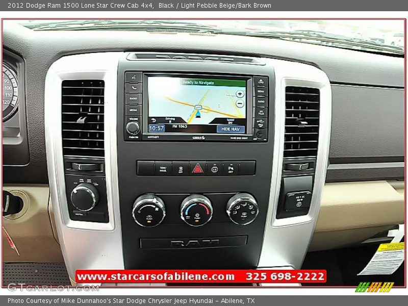 Black / Light Pebble Beige/Bark Brown 2012 Dodge Ram 1500 Lone Star Crew Cab 4x4