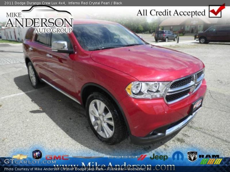 Inferno Red Crystal Pearl / Black 2011 Dodge Durango Crew Lux 4x4