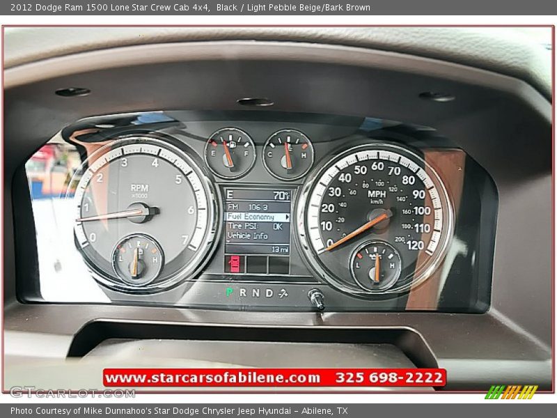 Black / Light Pebble Beige/Bark Brown 2012 Dodge Ram 1500 Lone Star Crew Cab 4x4