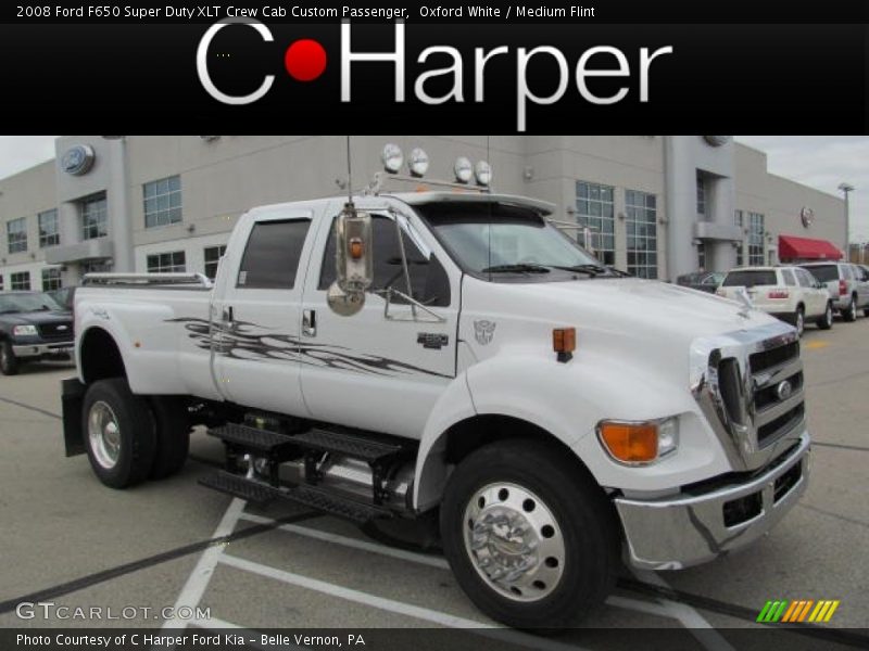 Oxford White / Medium Flint 2008 Ford F650 Super Duty XLT Crew Cab Custom Passenger