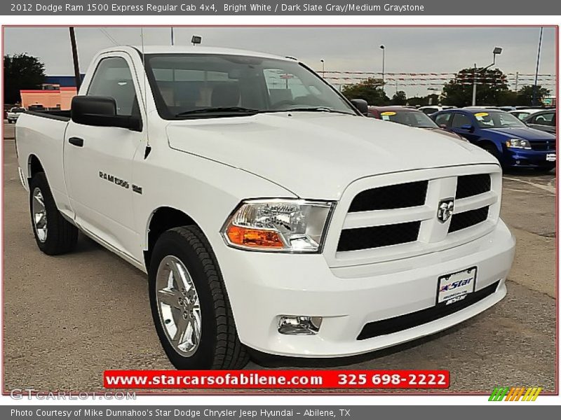 Bright White / Dark Slate Gray/Medium Graystone 2012 Dodge Ram 1500 Express Regular Cab 4x4