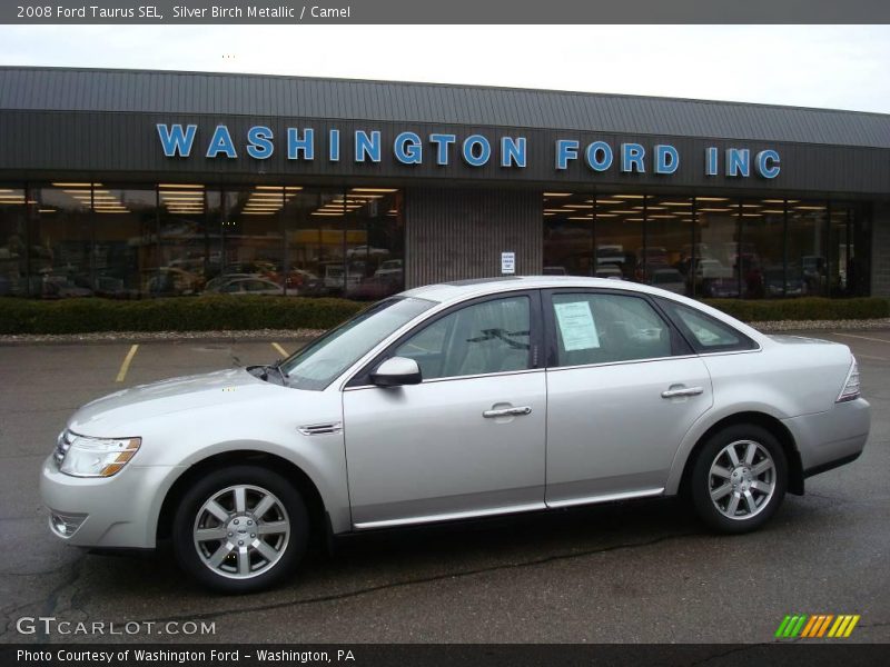 Silver Birch Metallic / Camel 2008 Ford Taurus SEL