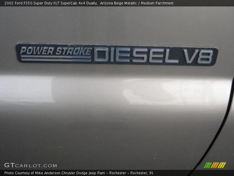 Arizona Beige Metallic / Medium Parchment 2002 Ford F350 Super Duty XLT SuperCab 4x4 Dually