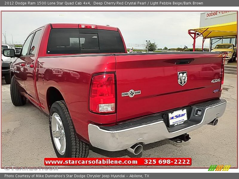 Deep Cherry Red Crystal Pearl / Light Pebble Beige/Bark Brown 2012 Dodge Ram 1500 Lone Star Quad Cab 4x4