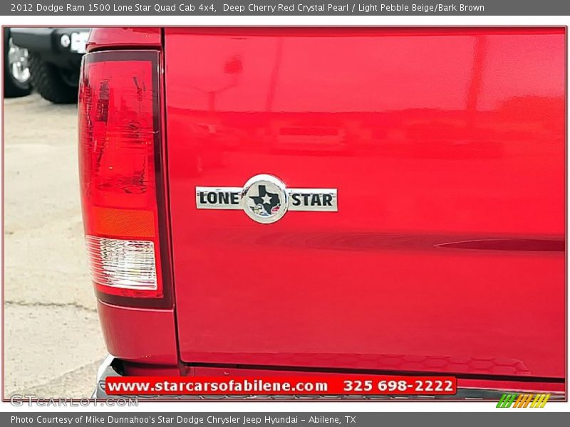 Deep Cherry Red Crystal Pearl / Light Pebble Beige/Bark Brown 2012 Dodge Ram 1500 Lone Star Quad Cab 4x4