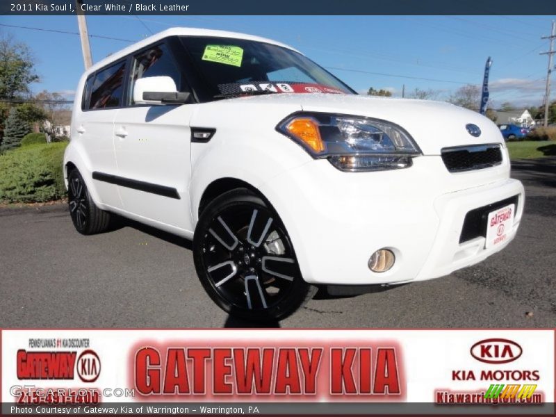 Clear White / Black Leather 2011 Kia Soul !