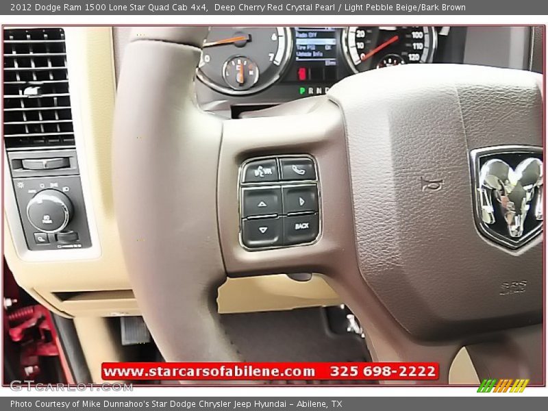Deep Cherry Red Crystal Pearl / Light Pebble Beige/Bark Brown 2012 Dodge Ram 1500 Lone Star Quad Cab 4x4