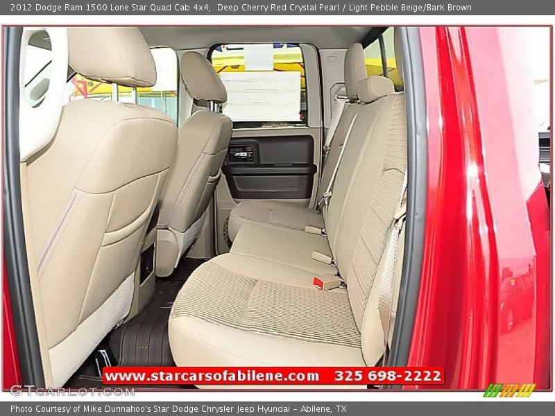 Deep Cherry Red Crystal Pearl / Light Pebble Beige/Bark Brown 2012 Dodge Ram 1500 Lone Star Quad Cab 4x4