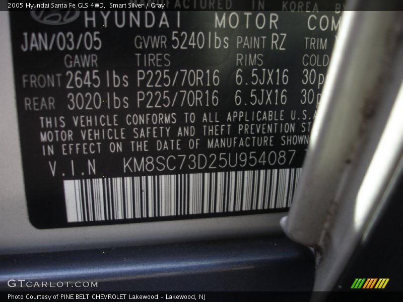Smart Silver / Gray 2005 Hyundai Santa Fe GLS 4WD