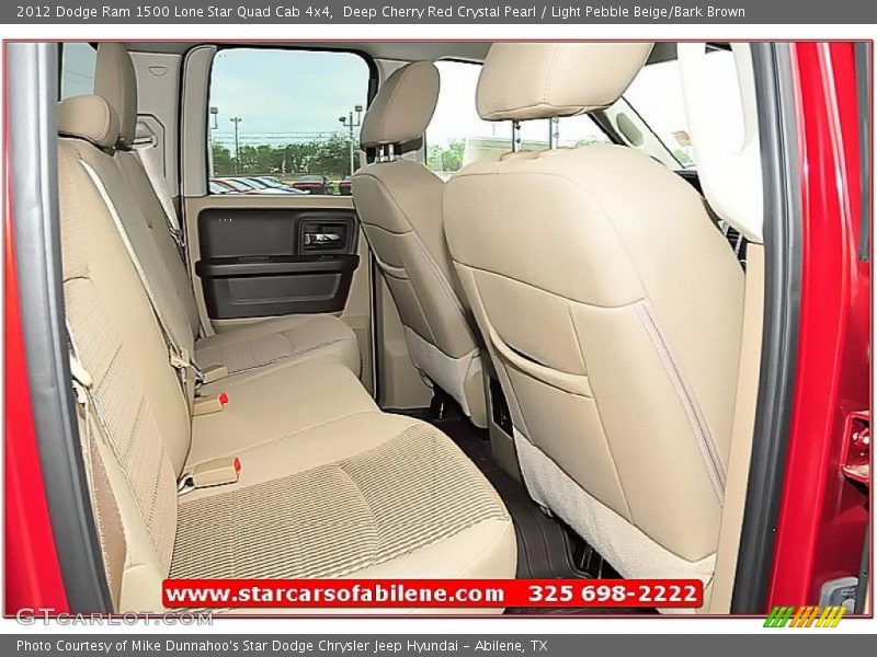 Deep Cherry Red Crystal Pearl / Light Pebble Beige/Bark Brown 2012 Dodge Ram 1500 Lone Star Quad Cab 4x4