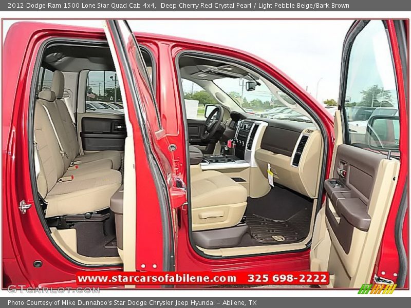Deep Cherry Red Crystal Pearl / Light Pebble Beige/Bark Brown 2012 Dodge Ram 1500 Lone Star Quad Cab 4x4