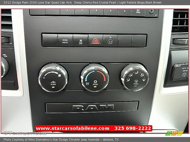 Deep Cherry Red Crystal Pearl / Light Pebble Beige/Bark Brown 2012 Dodge Ram 1500 Lone Star Quad Cab 4x4