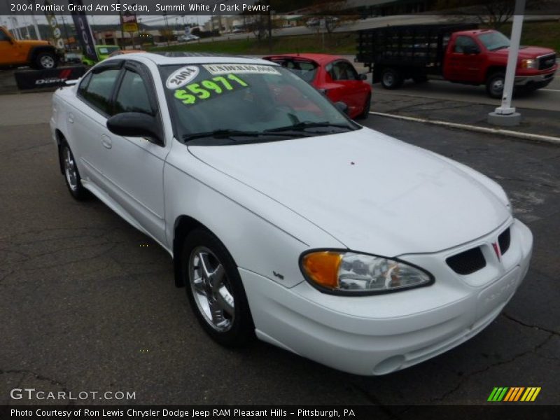 Summit White / Dark Pewter 2004 Pontiac Grand Am SE Sedan